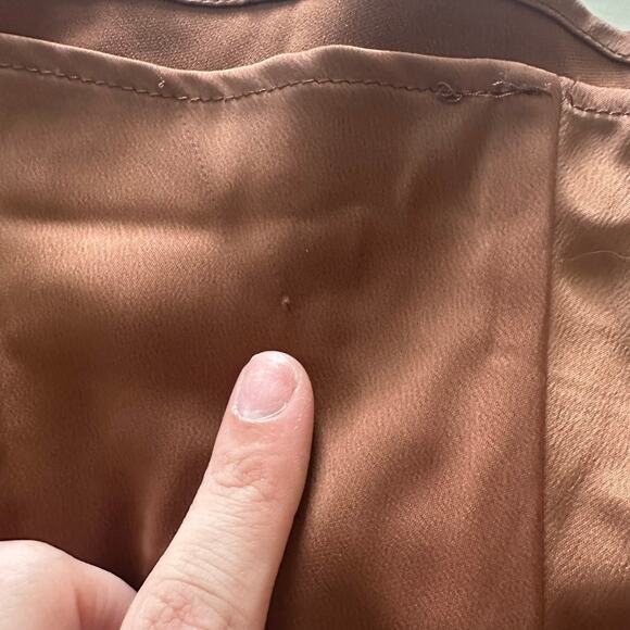 Urban Outfitters Womens Phoebe Corset Dress Size M Satin Metallic Party Copper - Picture 11 of 11